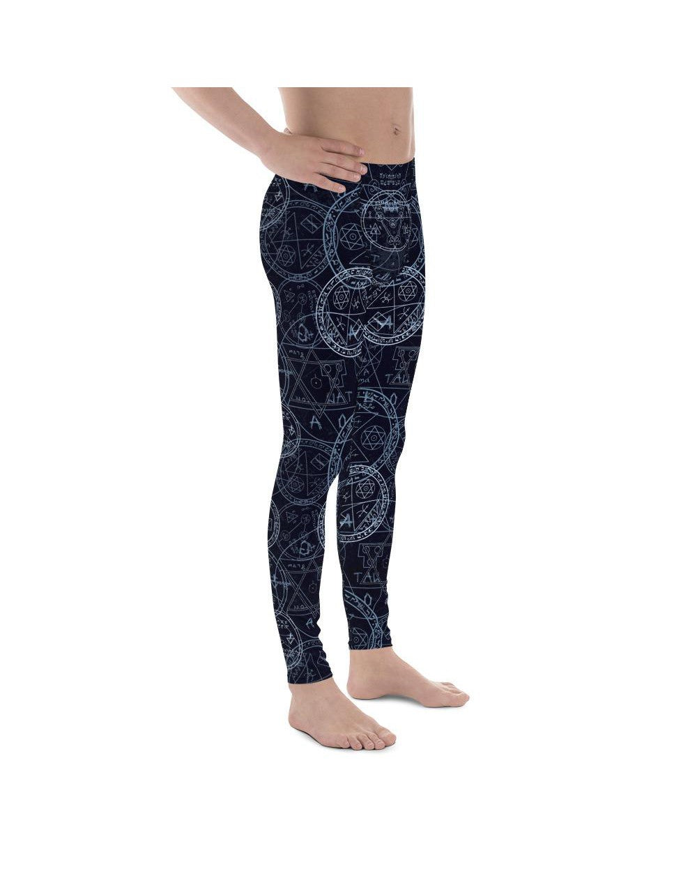 Mens Leggings Workout Witchcraft Meggings Blue/White | Gearbunch.com