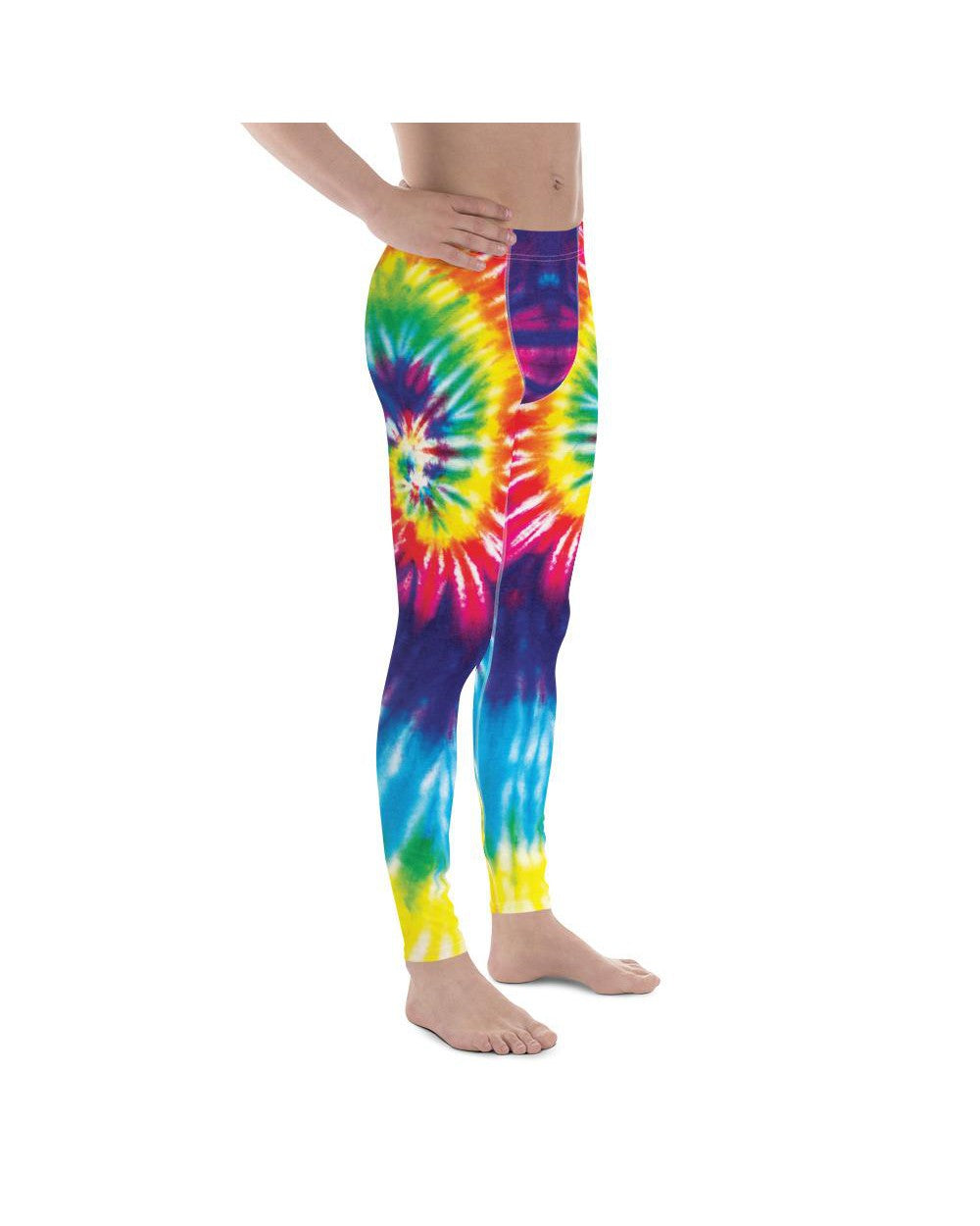 Mens Leggings Workout Tie Dye Swirl Meggings Rainbow | Gearbunch.com