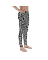 Mens Leggings Workout Black & White Paisley | Gearbunch.com