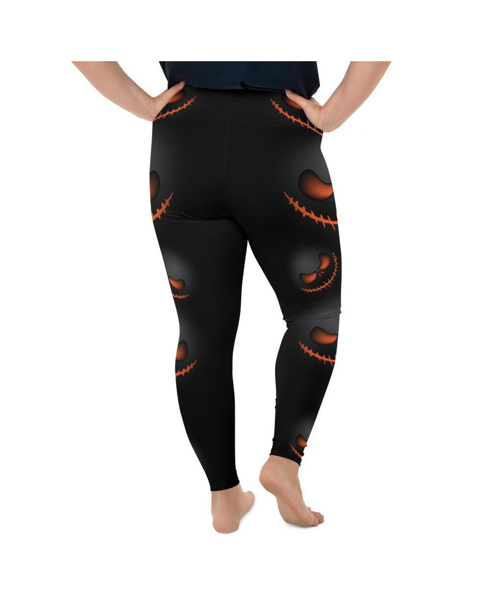 Halloween Evil Pumpkin Grin Plus Size Leggings Gearbunch