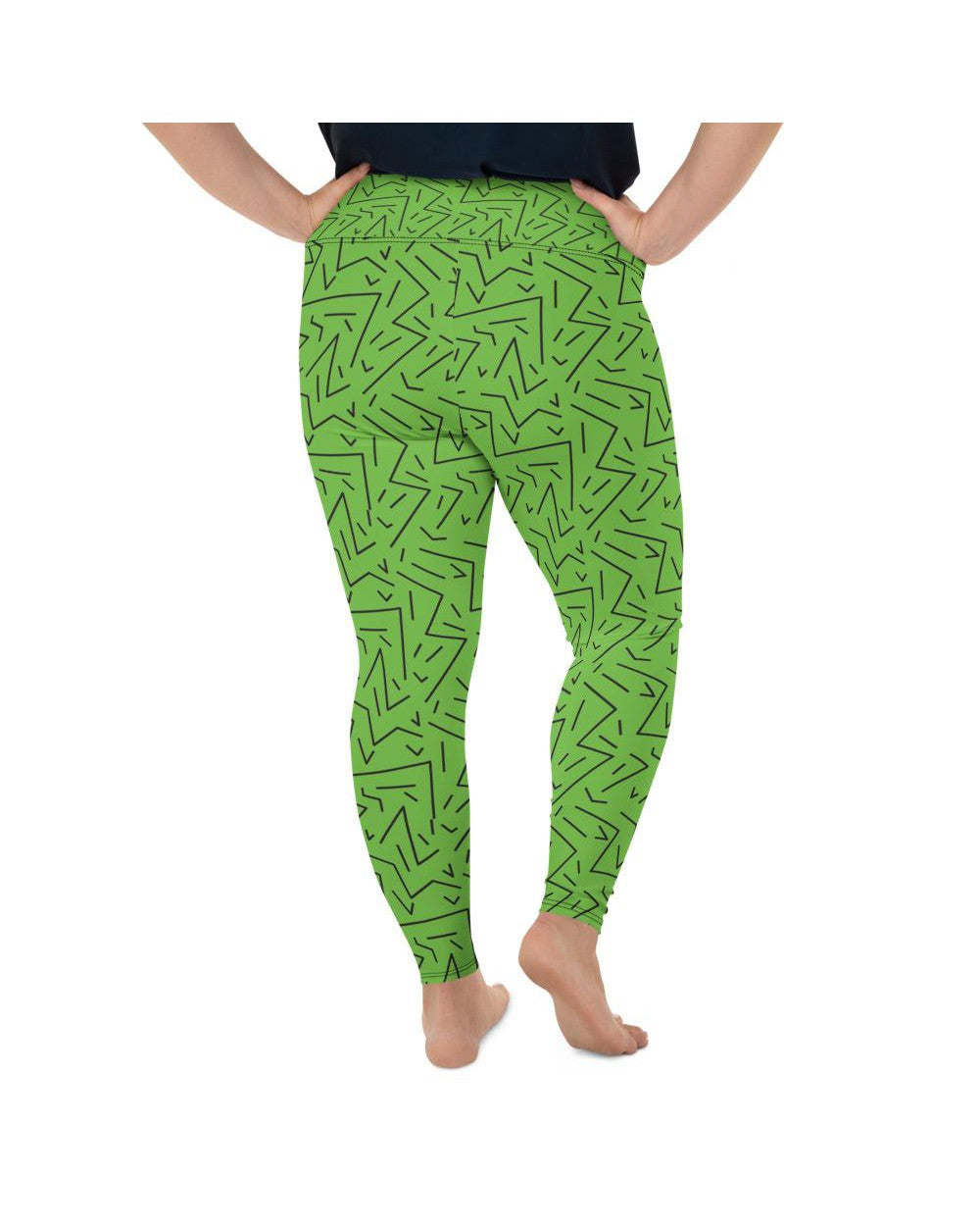 Green Black Line Plus Size Leggings Gearbunch