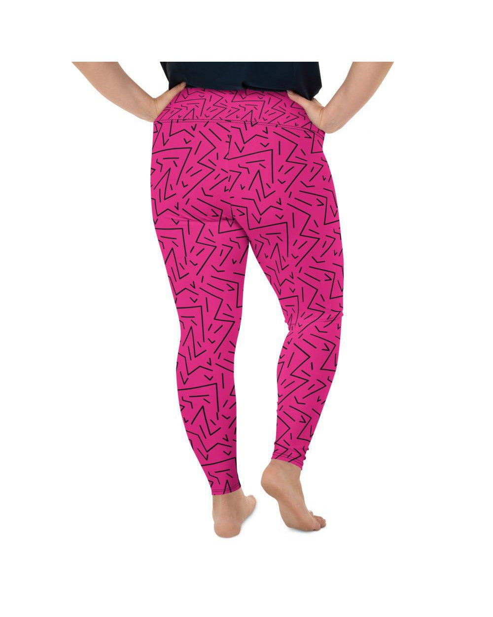 Pink Black Line Plus Size Leggings Gearbunch