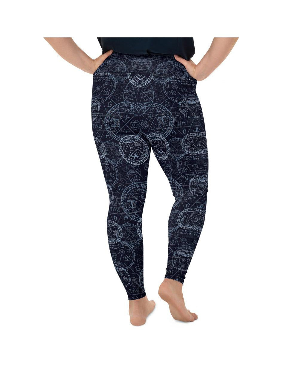 Womens Plus Size Witchcraft Leggings Blue/Navy/White | Gearbunch.com