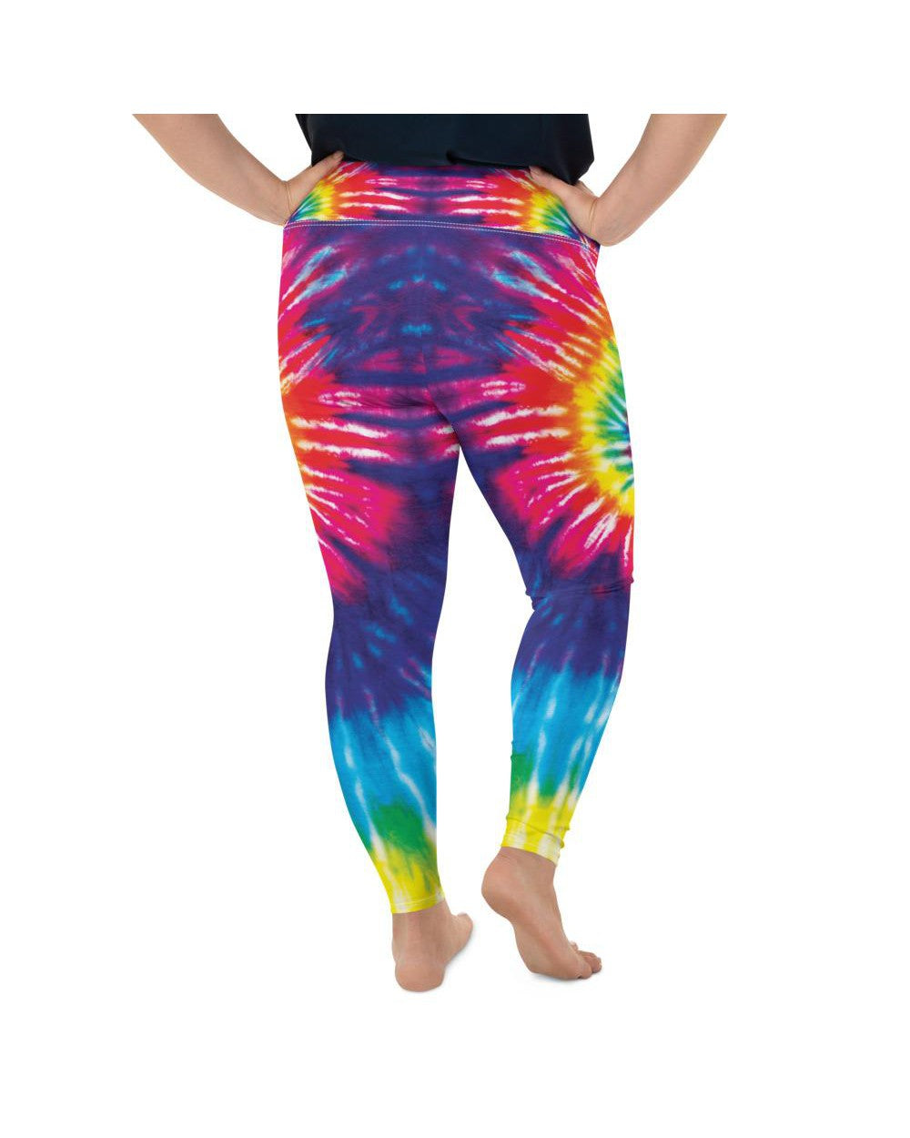 Womens Plus Size Tie Dye Swirl Leggings Purple/Green | Gearbunch.com