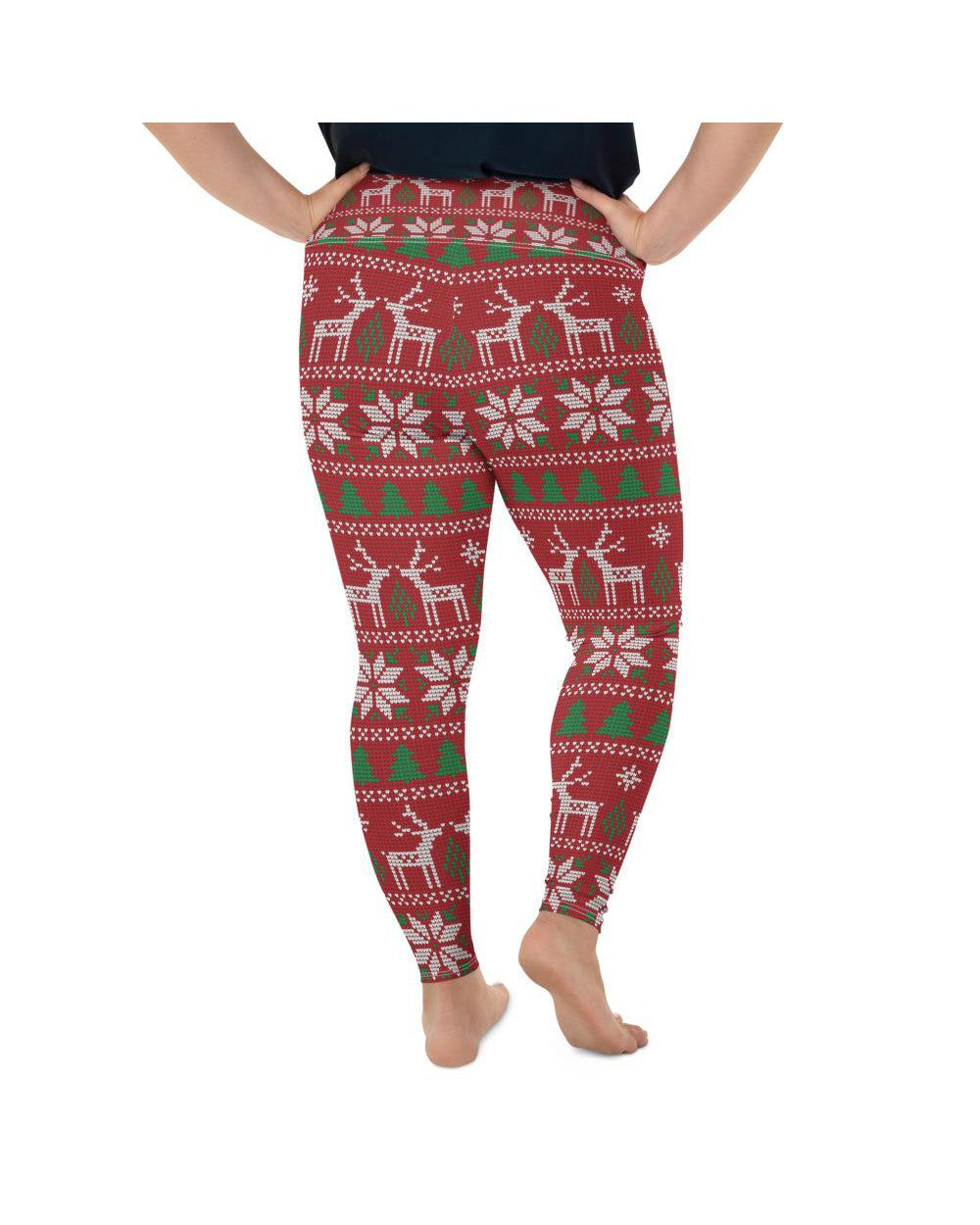 Womens Plus Size Red Ugly Christmas Leggings | Gearbunch.com