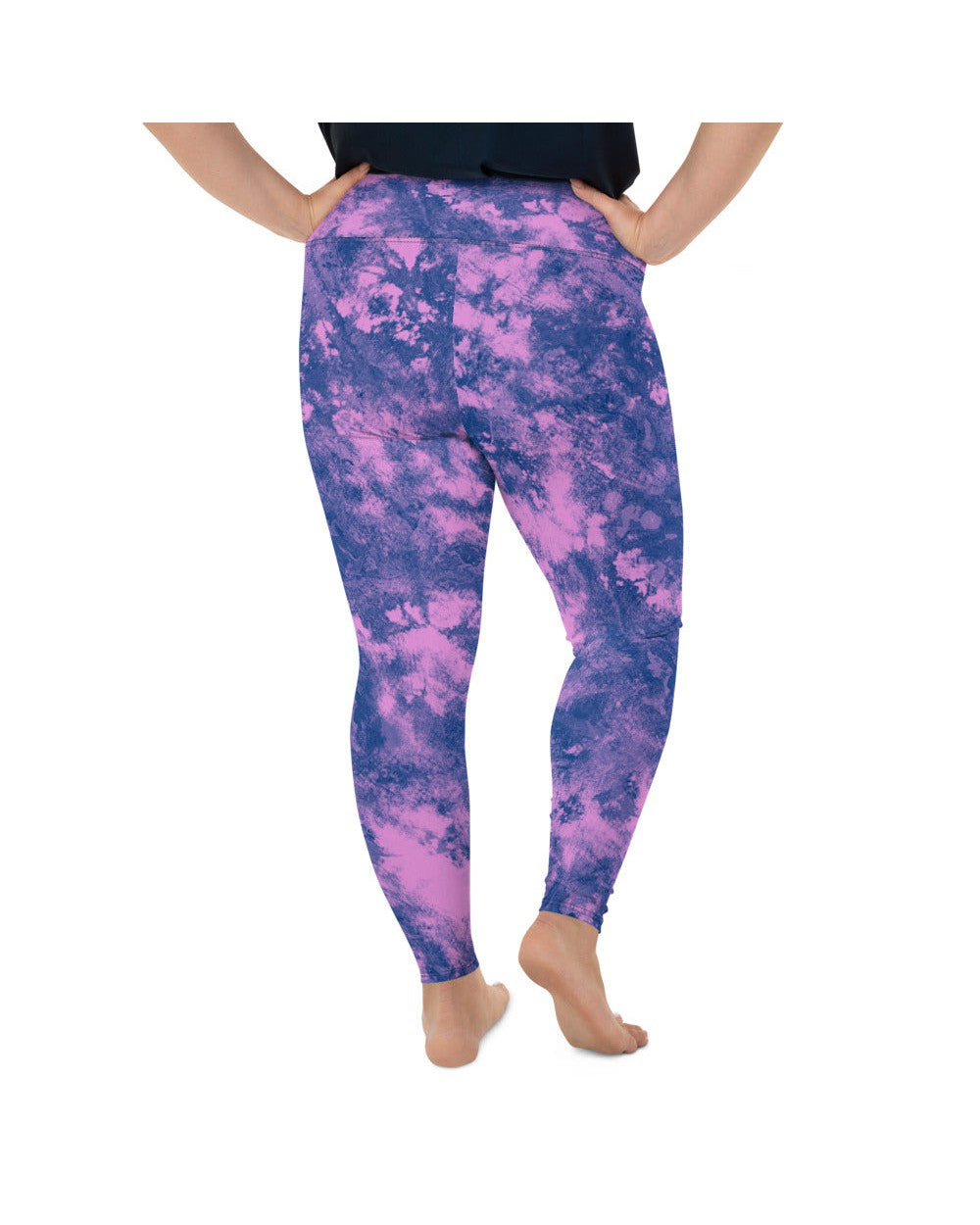 Womens Plus Size Navy Glaze Leggings Purple/blue | Gearbunch.com