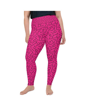 Pink Black Line Plus Size Leggings Gearbunch