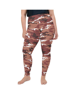 Womens Plus Size Brown Camo Leggings Brown/White | Gearbunch.com