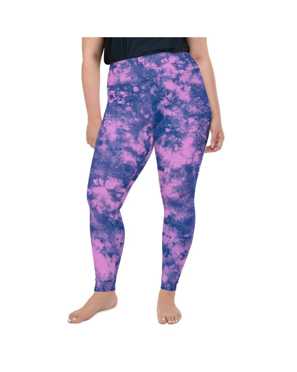 Womens Plus Size Navy Glaze Leggings Purple/blue | Gearbunch.com