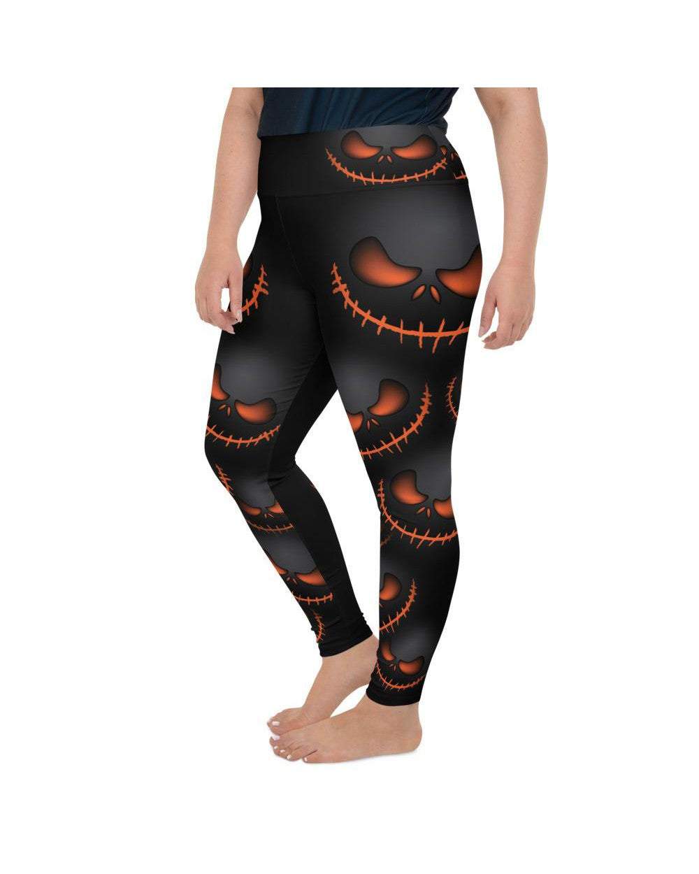 Halloween Evil Pumpkin Grin Plus Size Leggings Gearbunch