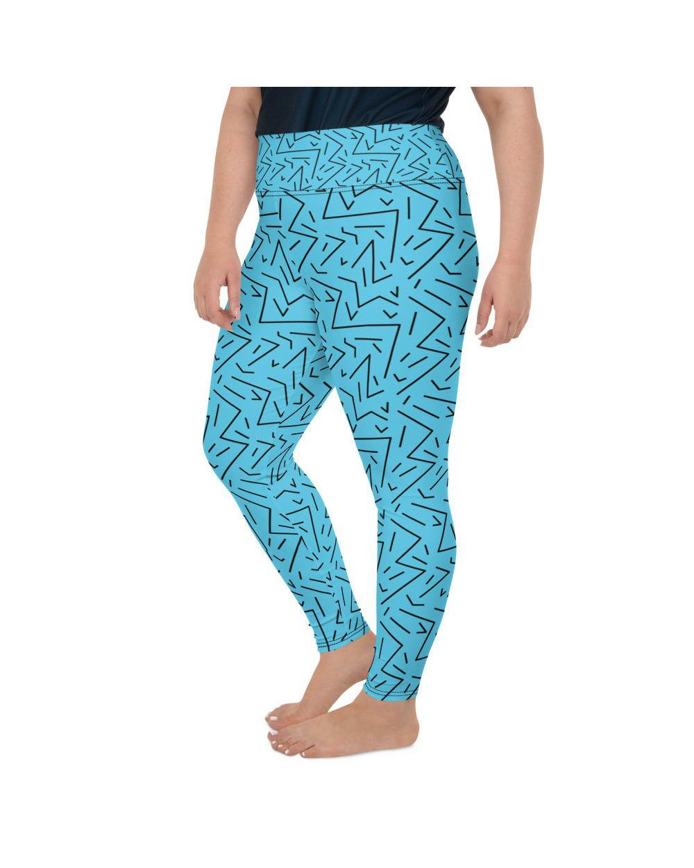 Aqua Black Line Plus Size Leggings Gearbunch