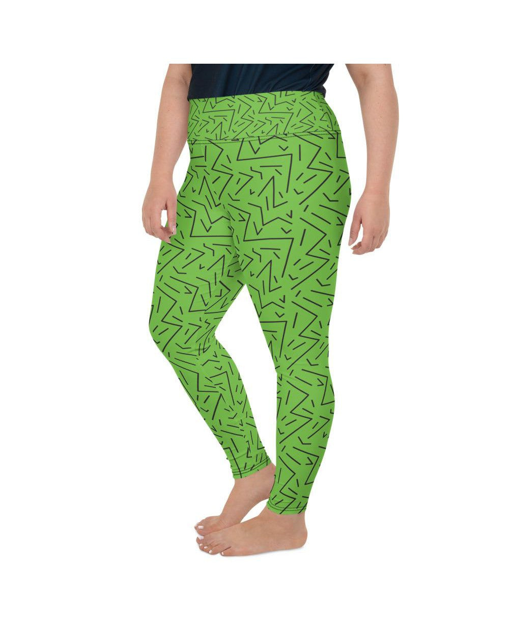 Green Black Line Plus Size Leggings Gearbunch