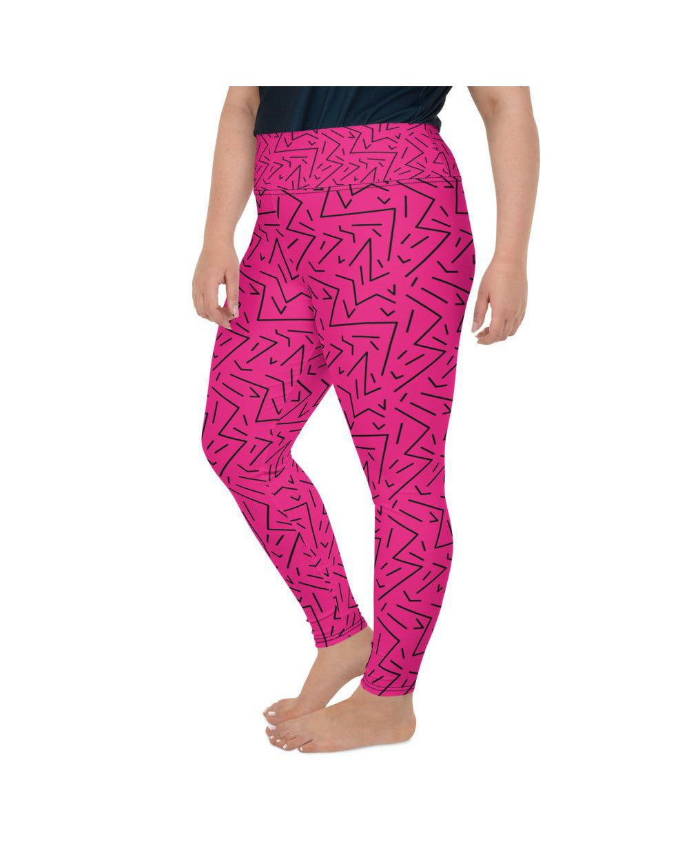 Pink Black Line Plus Size Leggings Gearbunch