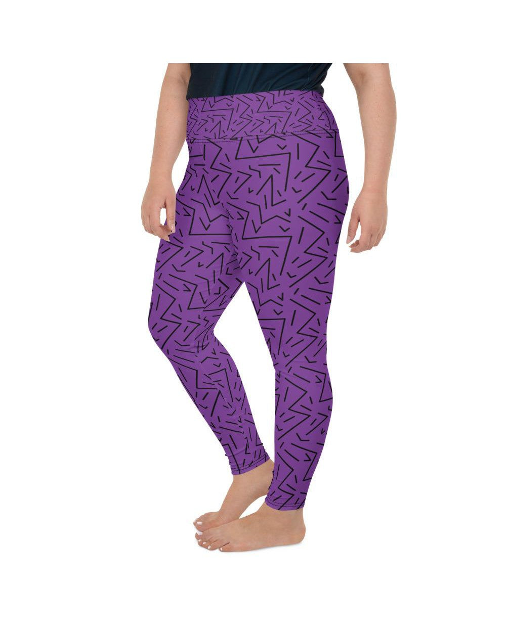 Purple Black Line Plus Size Leggings Gearbunch