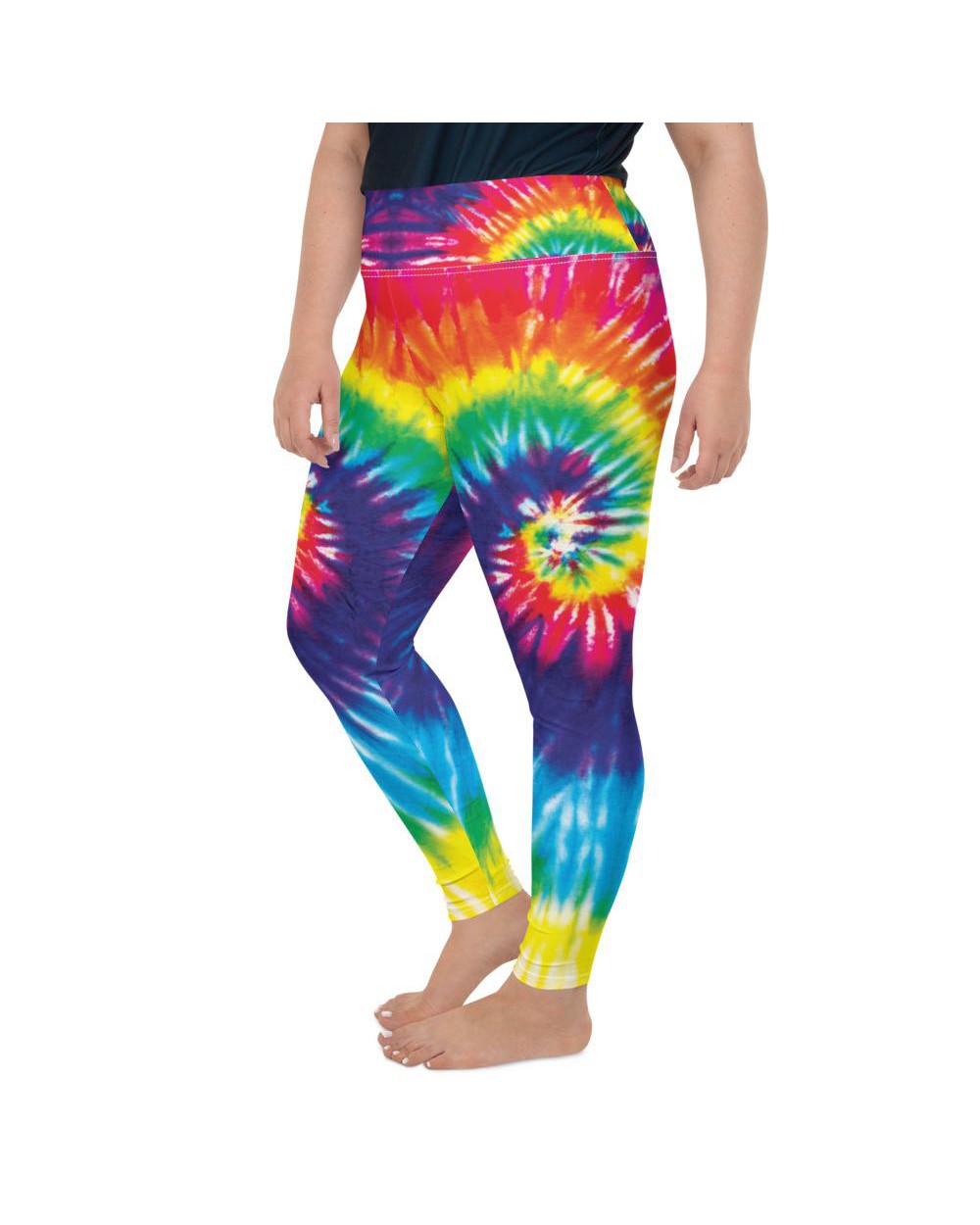 Womens Plus Size Tie Dye Swirl Leggings Purple/Green | Gearbunch.com