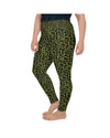 Womens Plus Size Olive Green Leopard Skin Leggings | Gearbunch.com