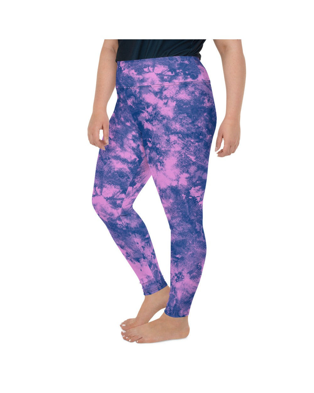 Womens Plus Size Navy Glaze Leggings Purple/blue | Gearbunch.com