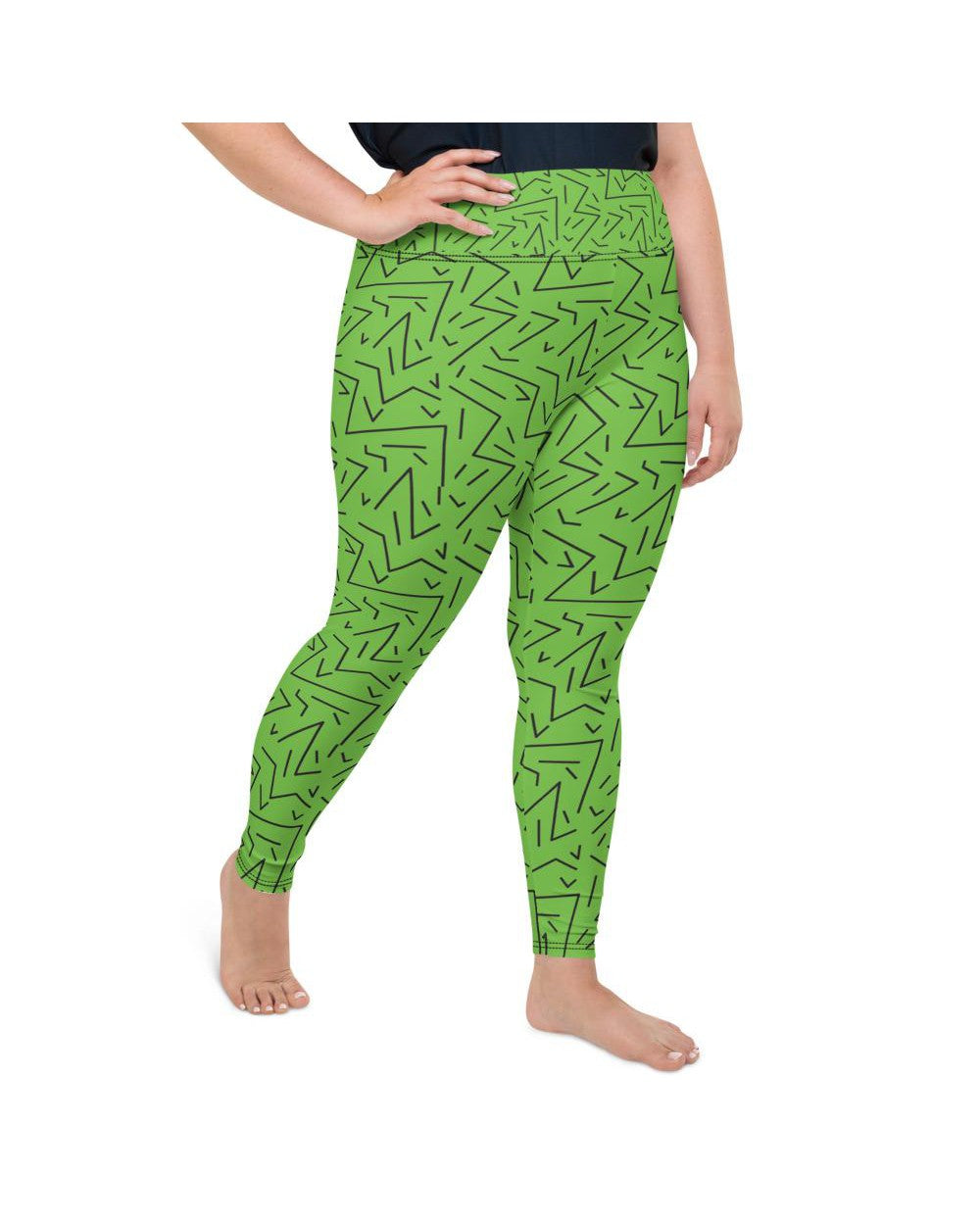 Green Black Line Plus Size Leggings Gearbunch