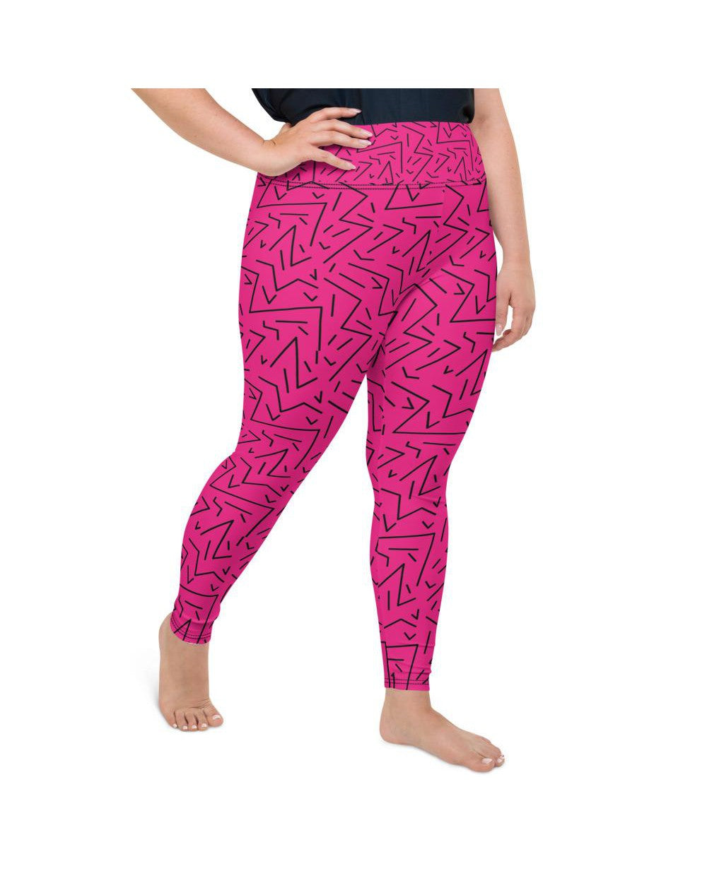 Pink Black Line Plus Size Leggings Gearbunch