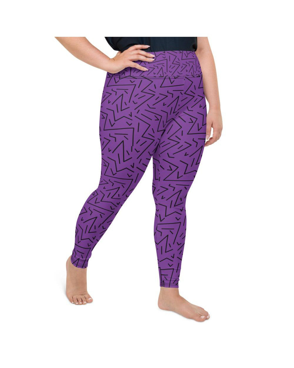 Purple Black Line Plus Size Leggings Gearbunch