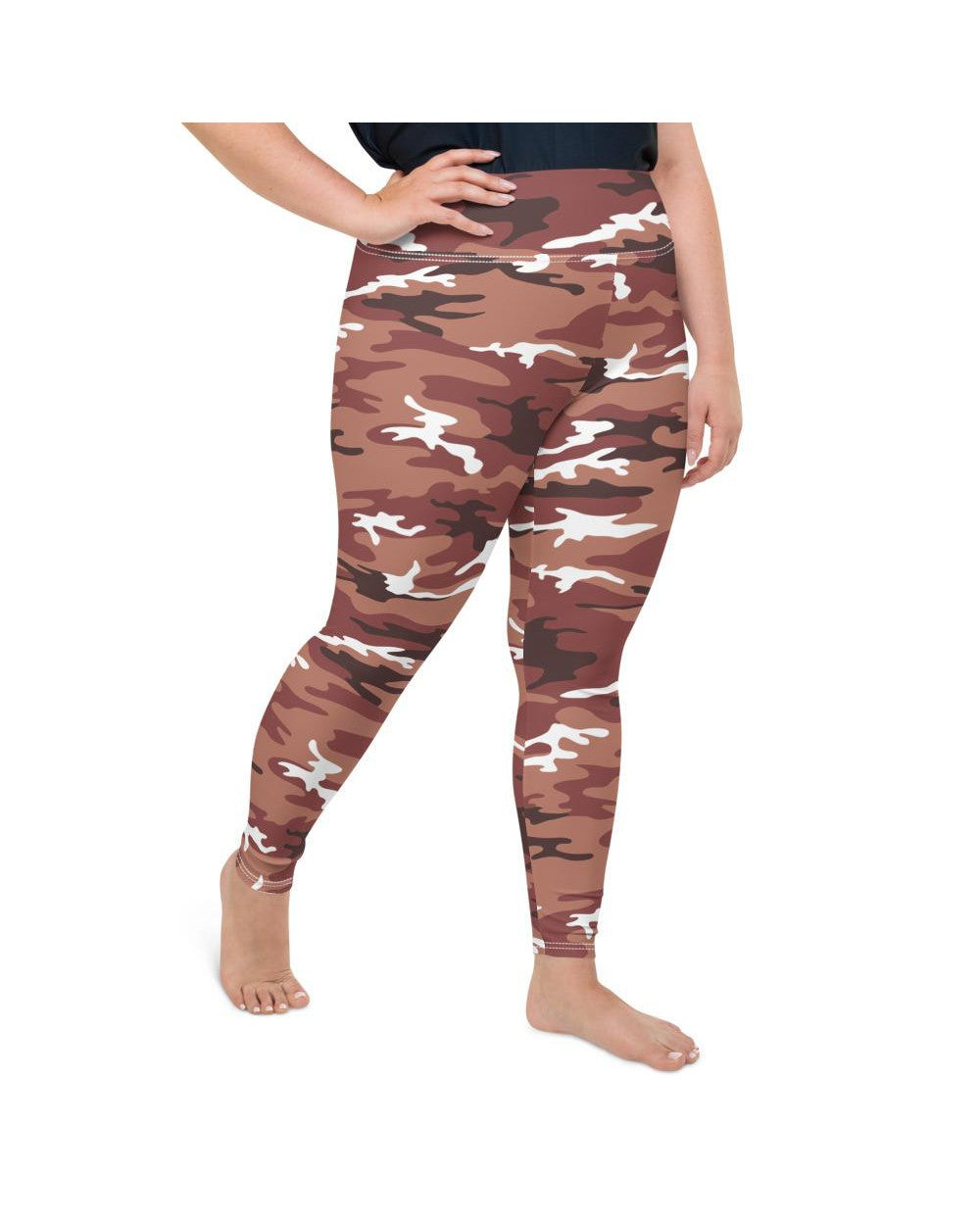 Womens Plus Size Brown Camo Leggings Brown/White | Gearbunch.com