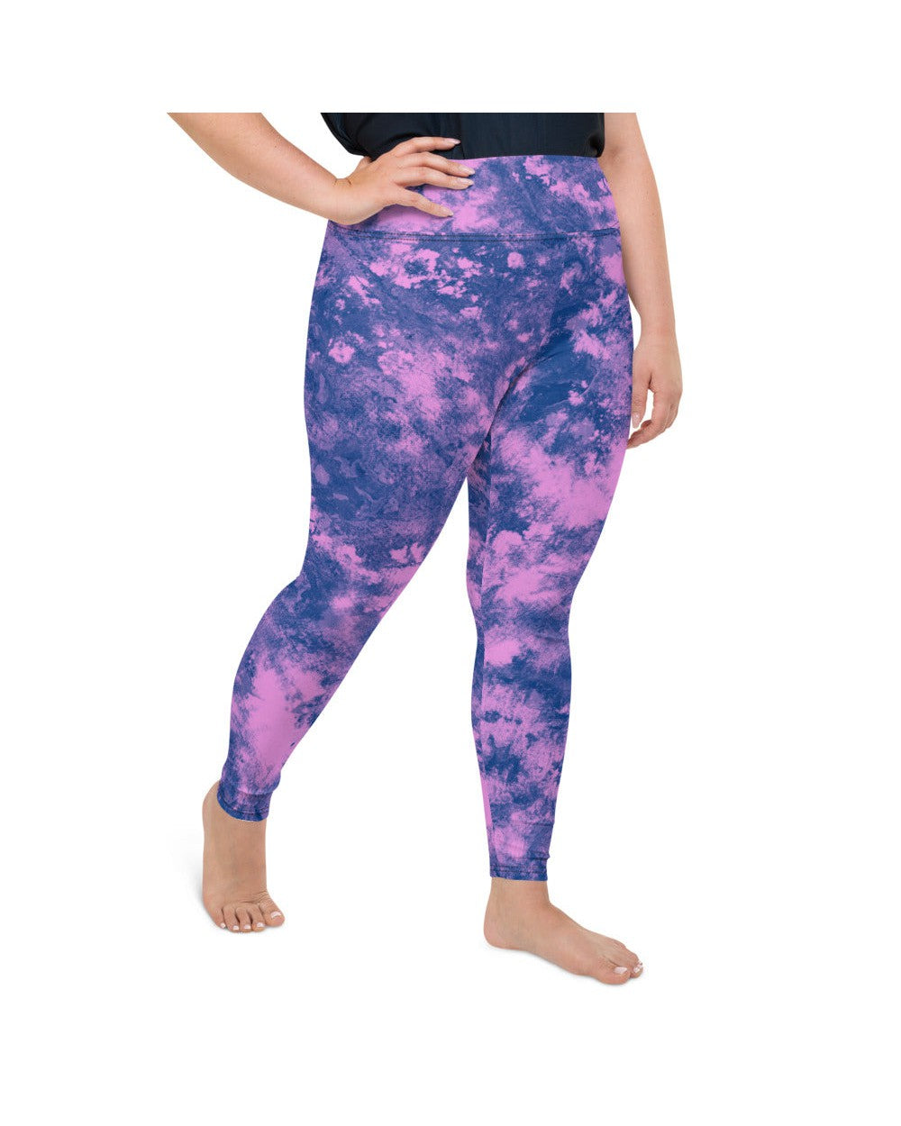 Womens Plus Size Navy Glaze Leggings Purple/blue | Gearbunch.com