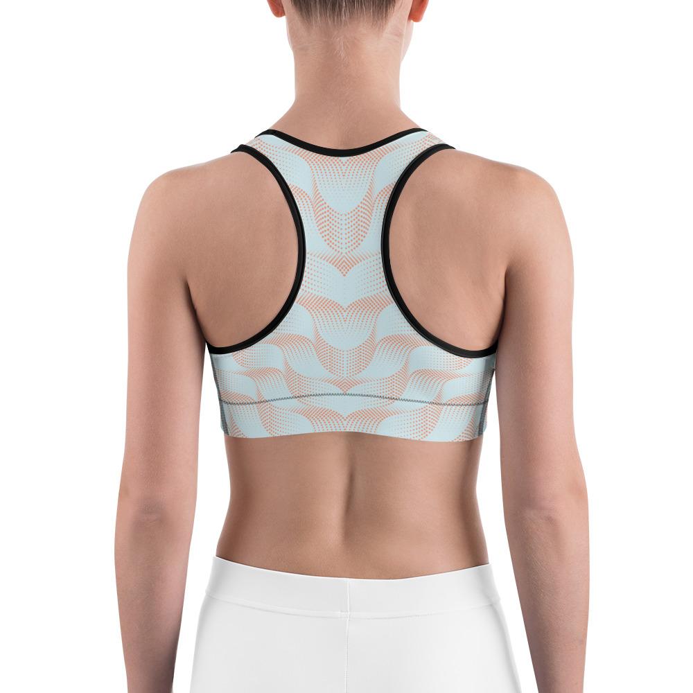 Light Blue & Apricot Wave Sports Bra Gearbunch