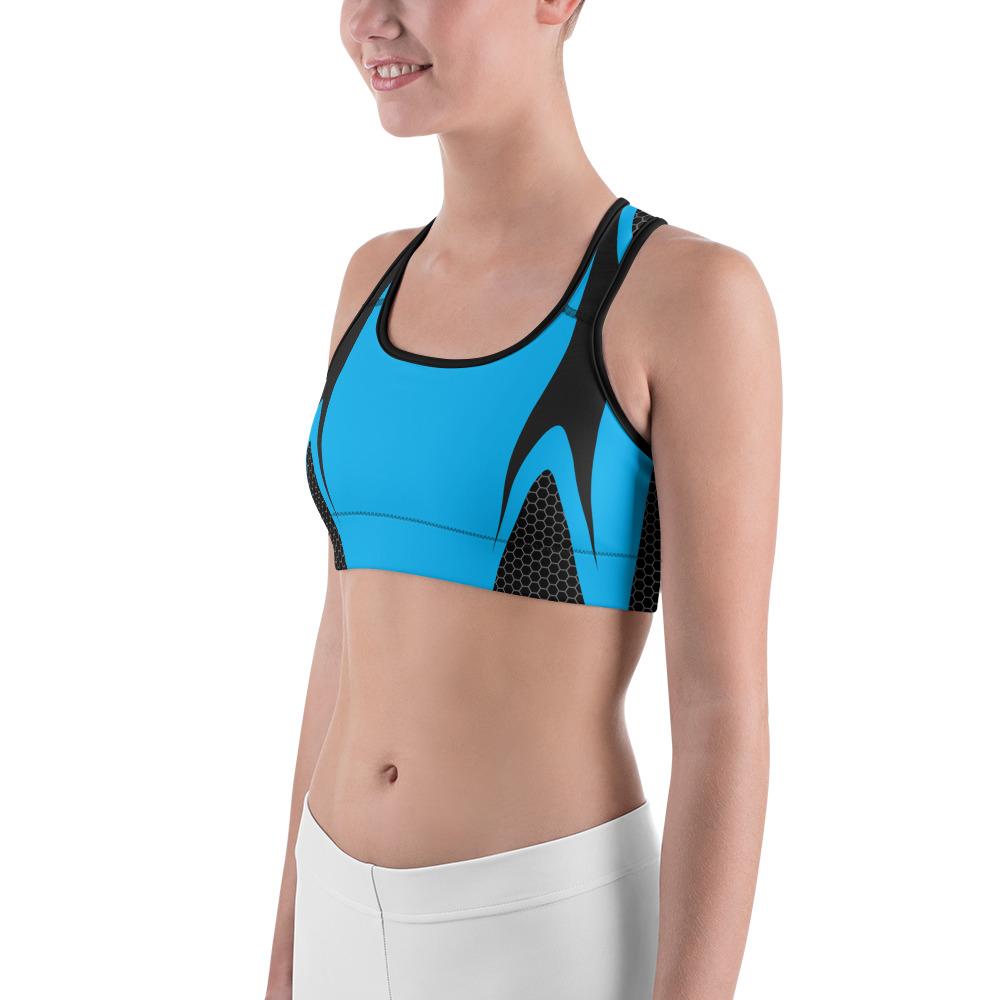 Blue Honeycomb Carbon Sports Bra Gearbunch