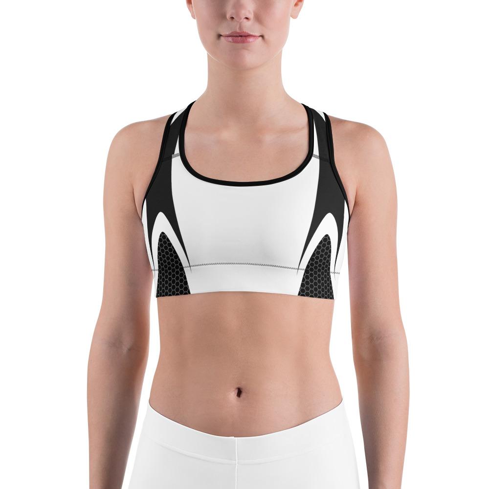 Black & White Honeycomb Carbon Sports Bra Gearbunch