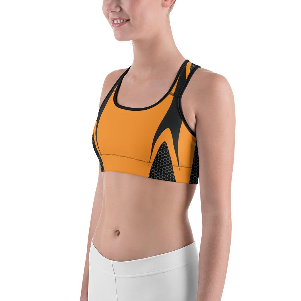 Orange Honeycomb Carbon Sports Bra Gearbunch