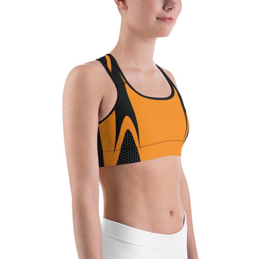 Orange Honeycomb Carbon Sports Bra Gearbunch