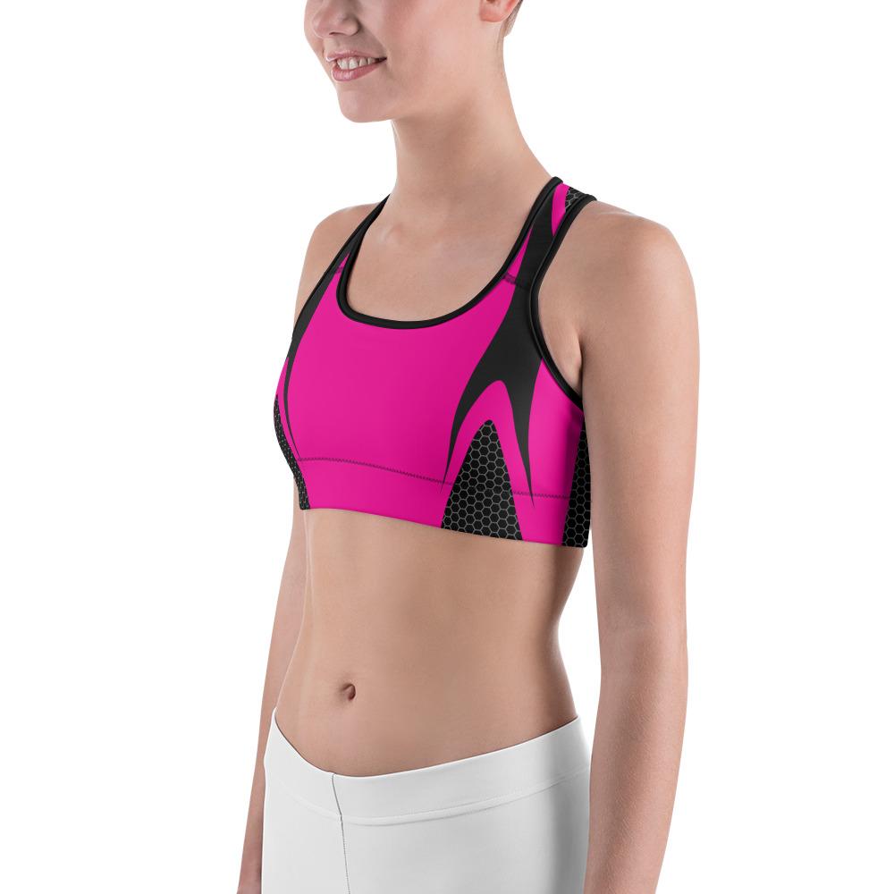 Pink Honeycomb Carbon Sports Bra Gearbunch