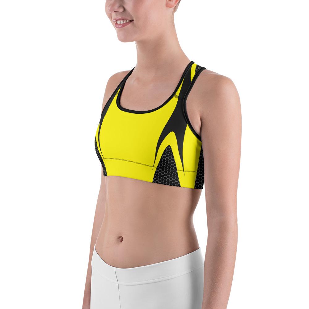 Yellow Honeycomb Carbon Sports Bra Gearbunch