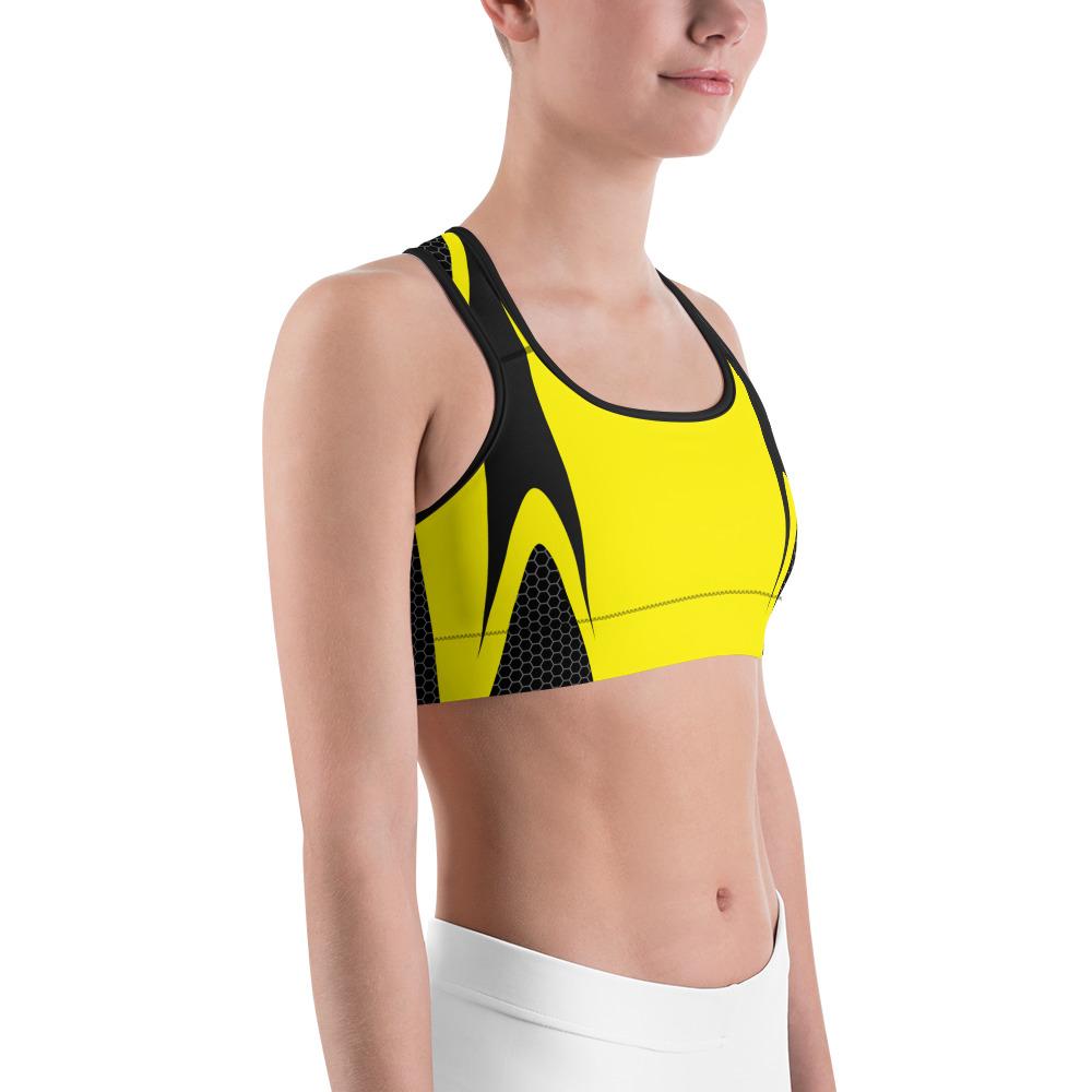 Yellow Honeycomb Carbon Sports Bra Gearbunch