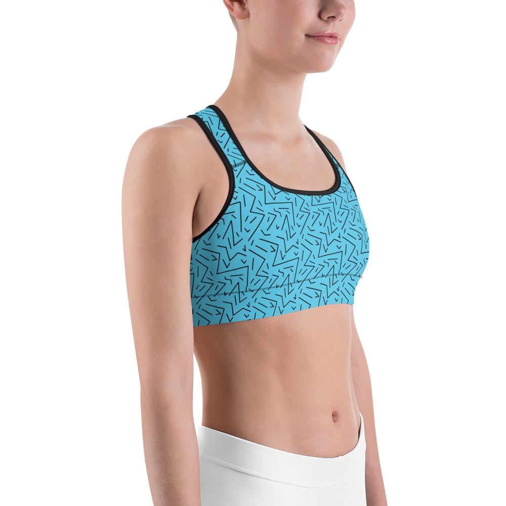 Aqua Black Line Sports Bra Gearbunch