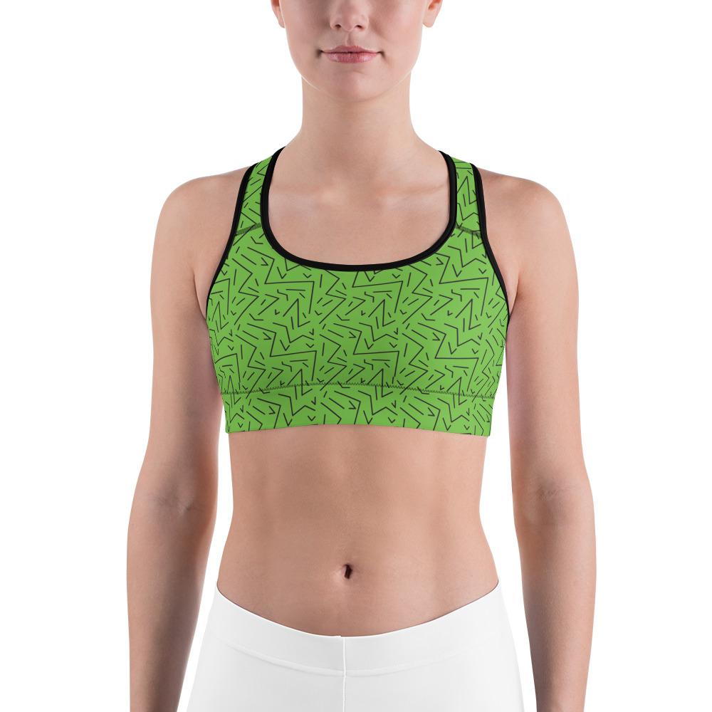 Green Black Line Sports Bra Gearbunch