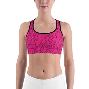 Pink Black Line Sports Bra Gearbunch