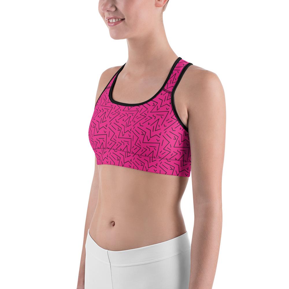 Pink Black Line Sports Bra Gearbunch