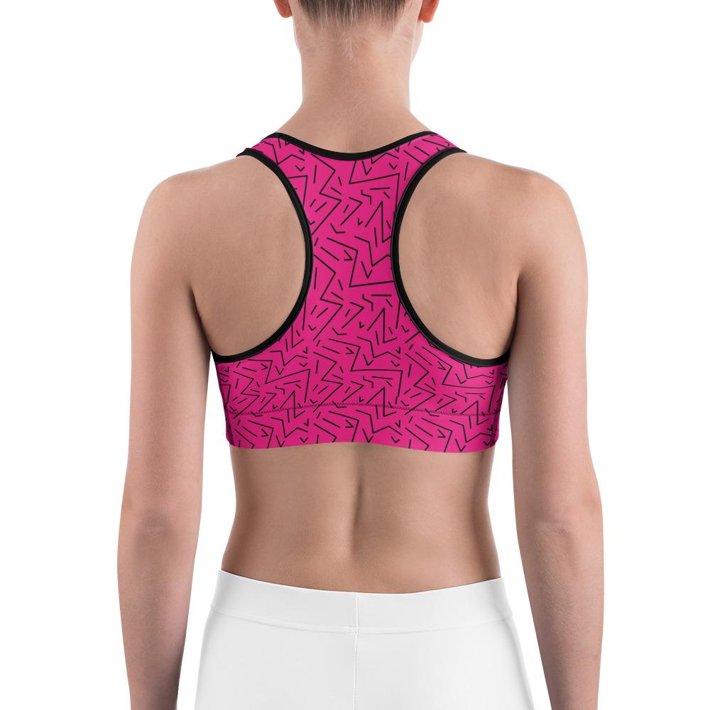 Pink Black Line Sports Bra Gearbunch