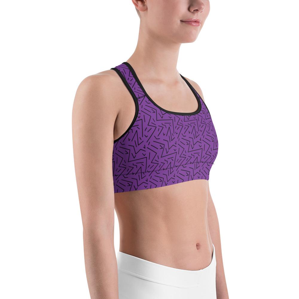 Purple Black Line Sports Bra Gearbunch