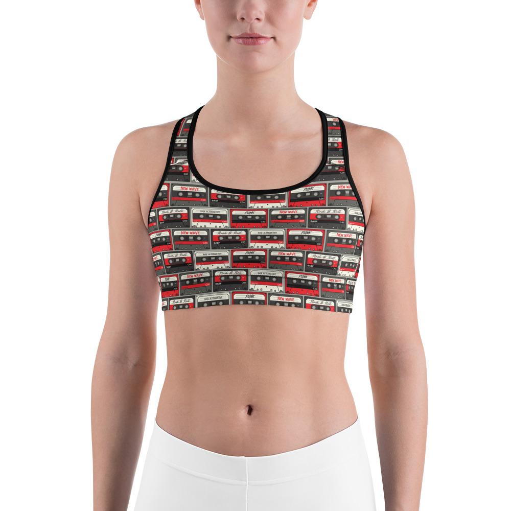 Retro Cassette Tapes Sports Bra Gearbunch