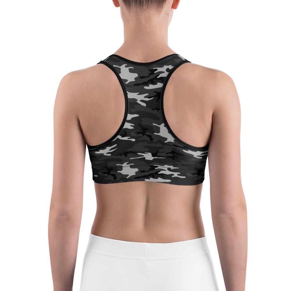 Dark Grey Camo Sports Bra