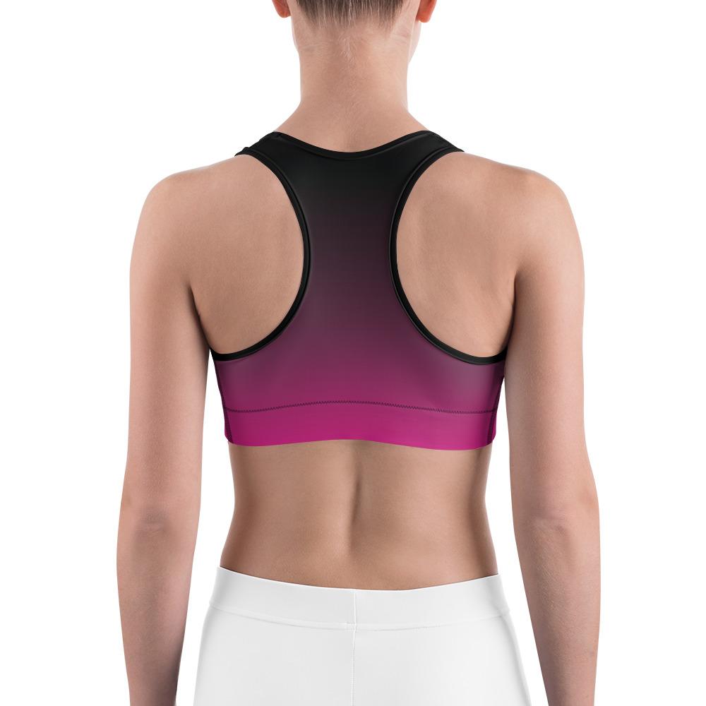 Womens Sports Bra Ombre Black to Pink | Gearbunch.com