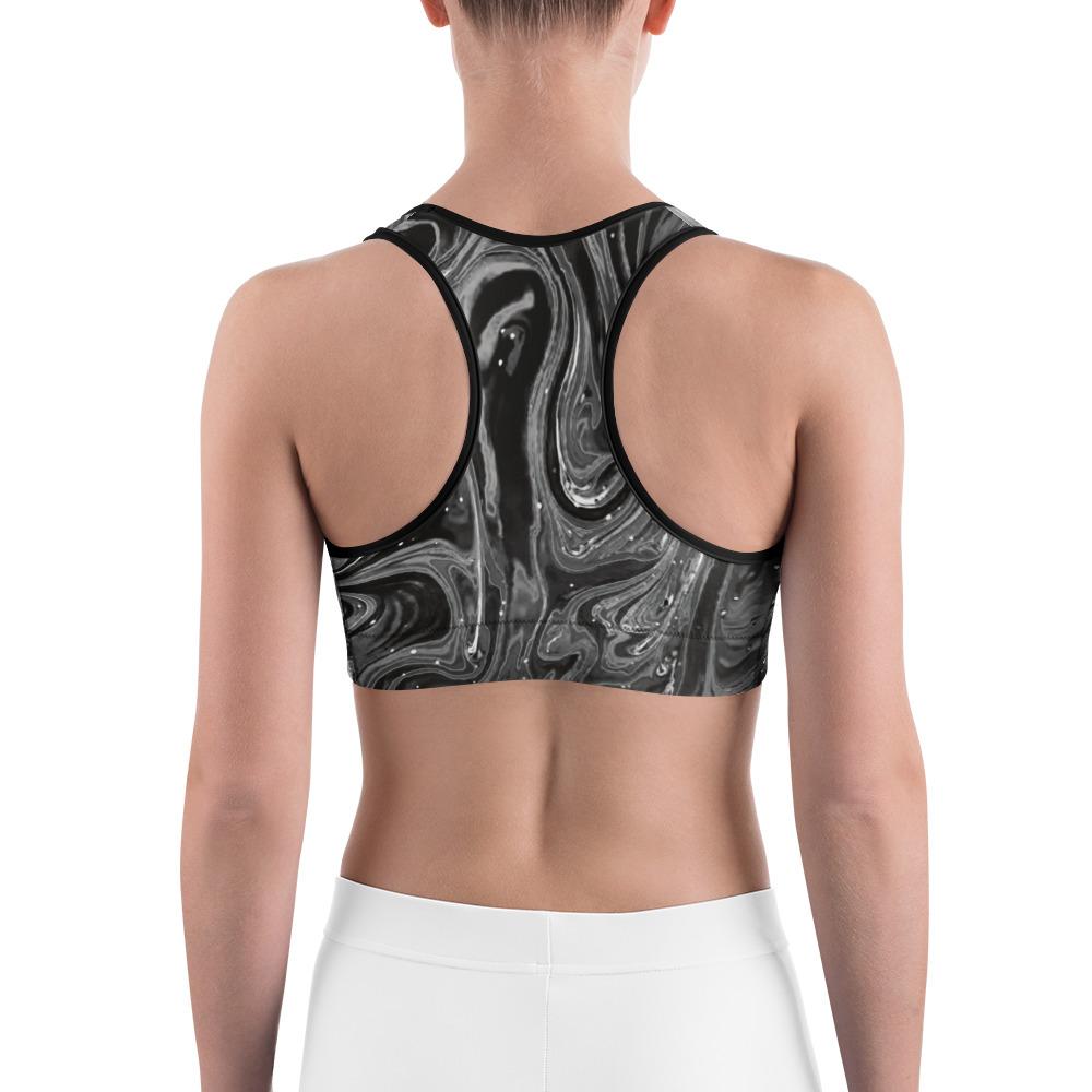 Womens Sports Bra Grey Swirl Grey/White | Gearbunch.com