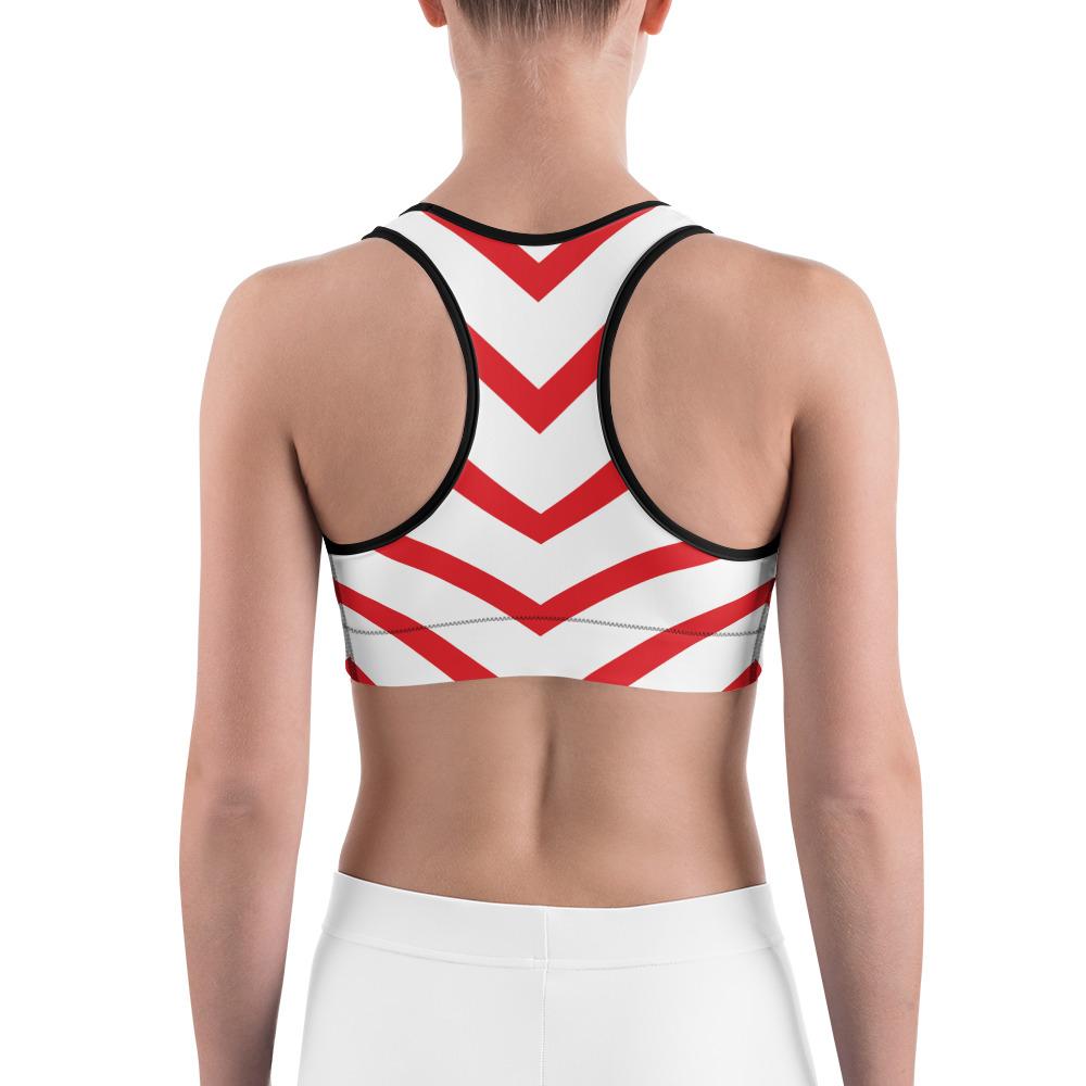 Womens Sports Bra Candy Cane Red/White | Gearbunch.com