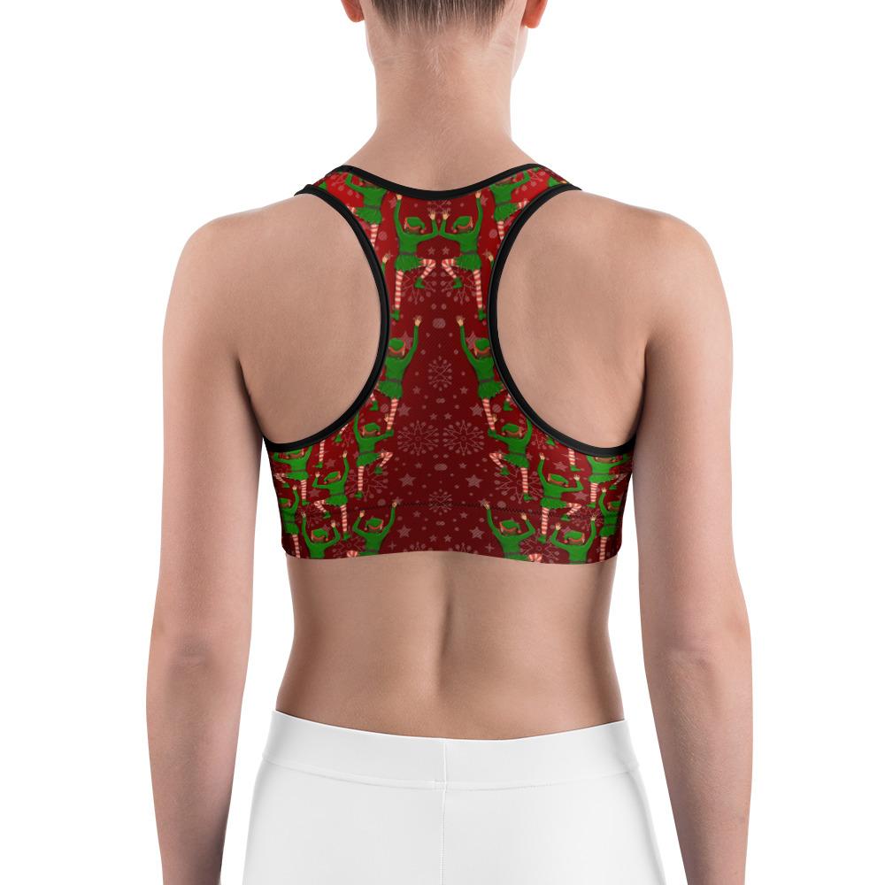 Santa's Elves Sports Bra Red/Green/White | Gearbunch.com