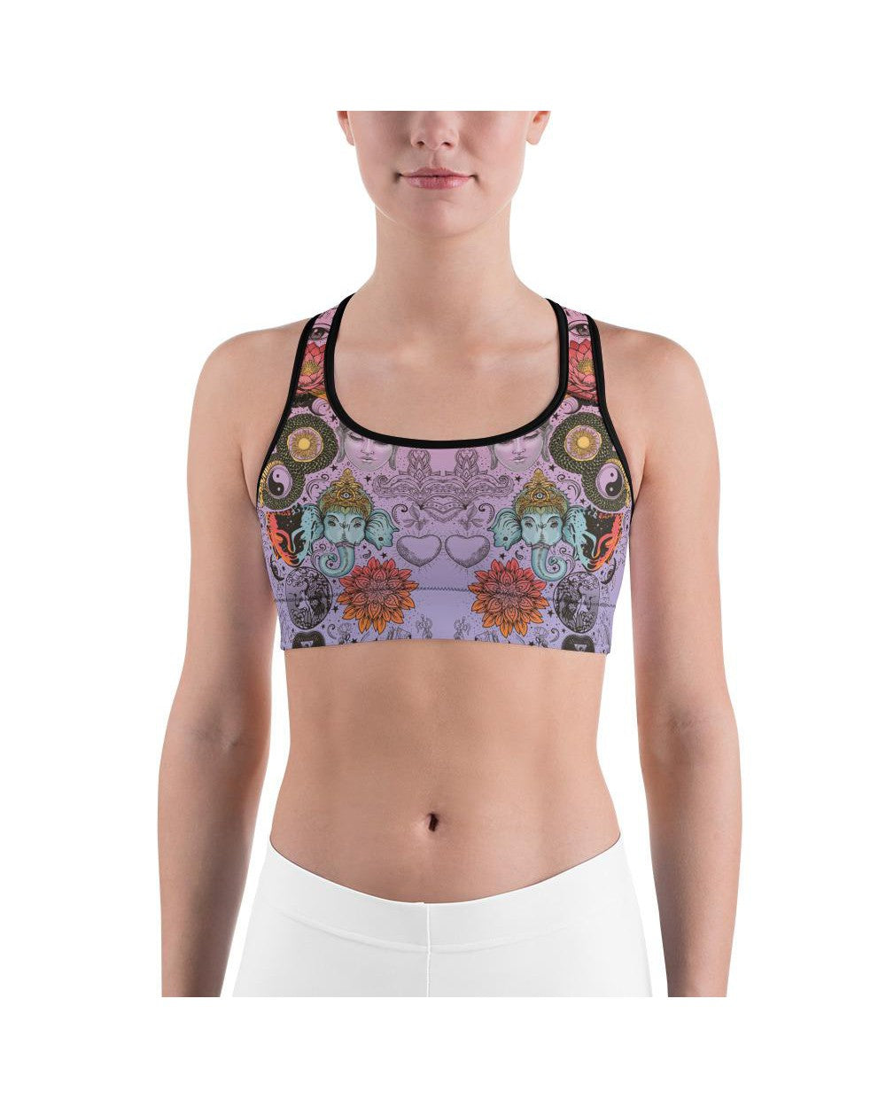 Lotus Sports Bra (Black)  Sports bra, Black sports bra, Bra