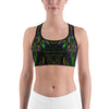 Green Colorful Wolf Sports Bra Gearbunch 