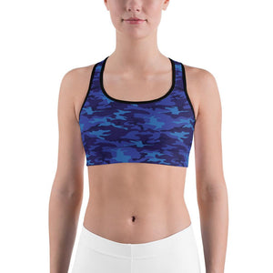 Blue Camo Sports Bra Gearbunch