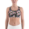 Watercolor Roses & Lavender Sports Bra Gearbunch